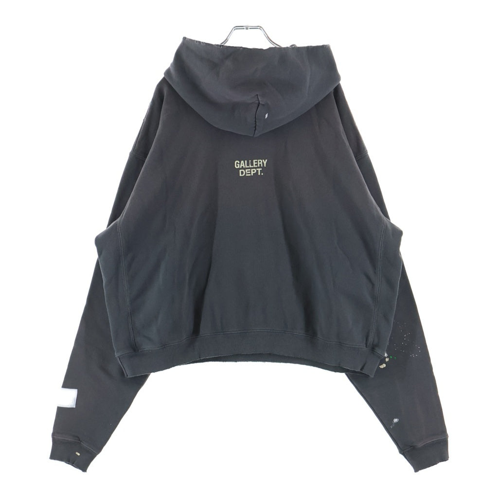GALLERY DEPT.(ギャラリーデプト) 23SS 90S RECYCLE DISTRESSED PRINTED JERSEY HOODIE リサイクル プリンテッド ジャージ プルオーバースウェットパーカー フーディー ブラック