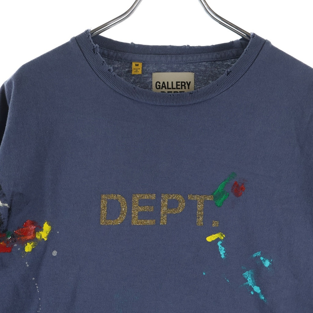 GALLERY DEPT.(ギャラリーデプト) 22AW LOGO HAND PAINTED TEE ロゴ ハンドペイント クルーネック半袖Tシャツ カットソー ネイビー DEPTNV01
