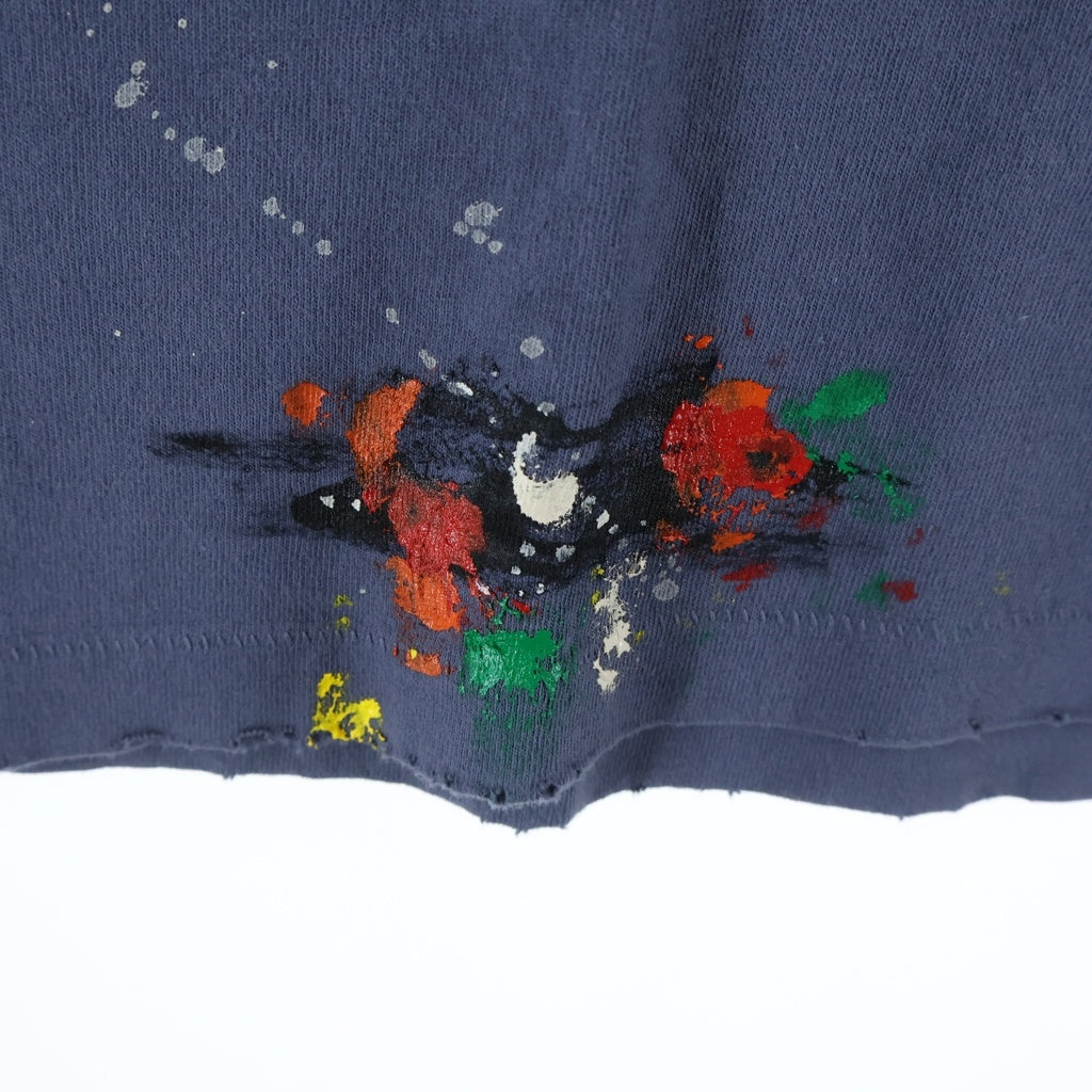 GALLERY DEPT.(ギャラリーデプト) 22AW LOGO HAND PAINTED TEE ロゴ ハンドペイント クルーネック半袖Tシャツ カットソー ネイビー DEPTNV01