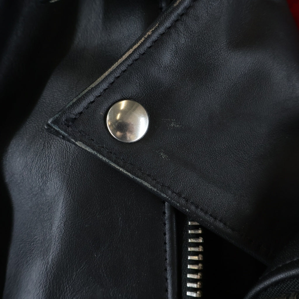 COMME des GARCONS(コムデギャルソン) 24AW AD2024 ×LEWIS LEATHERS ルイスレザー 青山限定 ペイント加工 カウハイド ダブルライダース レザージャケット ブラック KZ-J017
