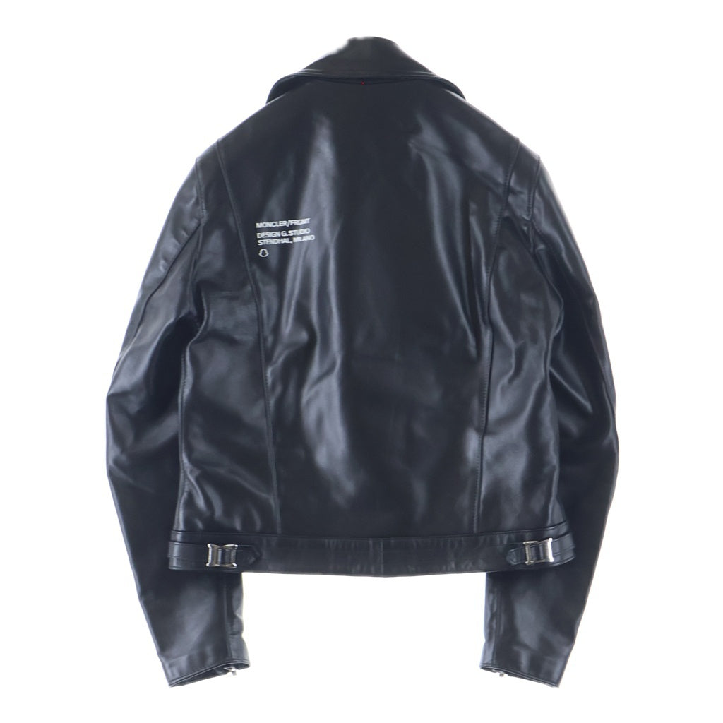 MONCLER GENIUS(モンクレール ジーニアス) 21AW ×LEWIS LEATHERS DWAYNE CYCLONE ルイスレザー サイクロン ホースハイド ダブルライダース レザージャケット ブラック G209U1A00022