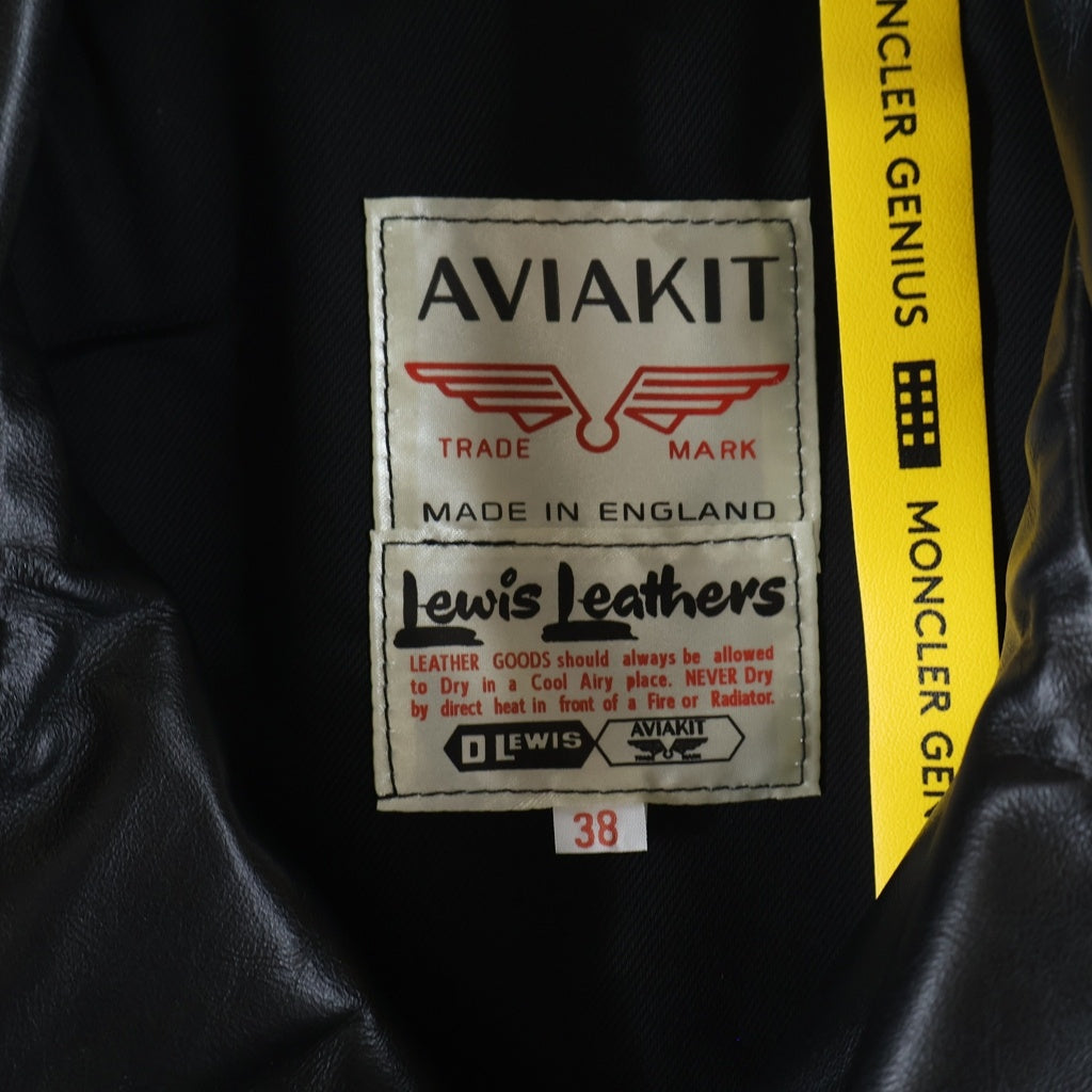 MONCLER GENIUS(モンクレール ジーニアス) 21AW ×LEWIS LEATHERS DWAYNE CYCLONE ルイスレザー サイクロン ホースハイド ダブルライダース レザージャケット ブラック G209U1A00022