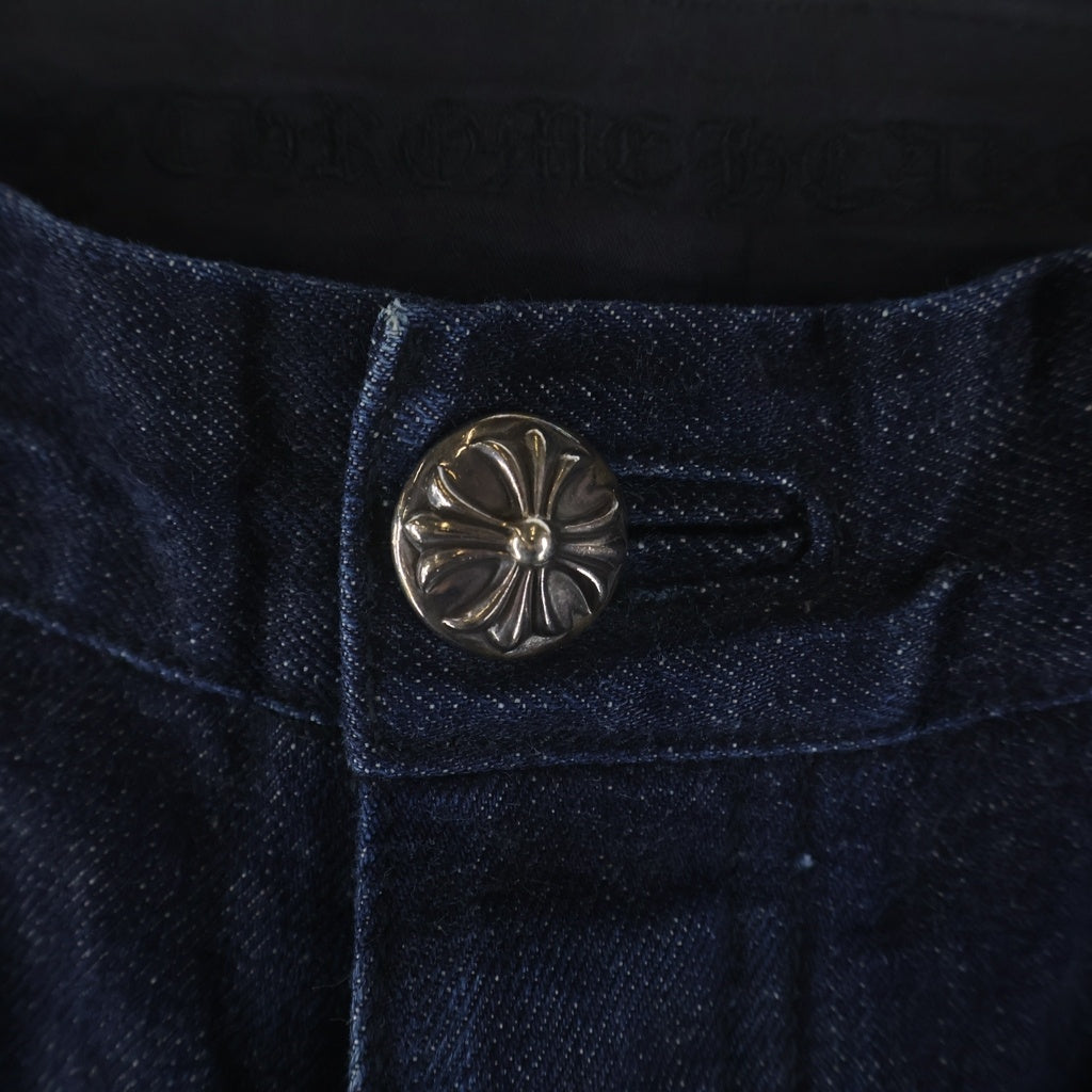 CHROME HEARTS(クロムハーツ) DNM PANTS CRS BTN INDIGO クロスボールボタン スクロールラベル ボタンフライデニムパンツ インディゴ