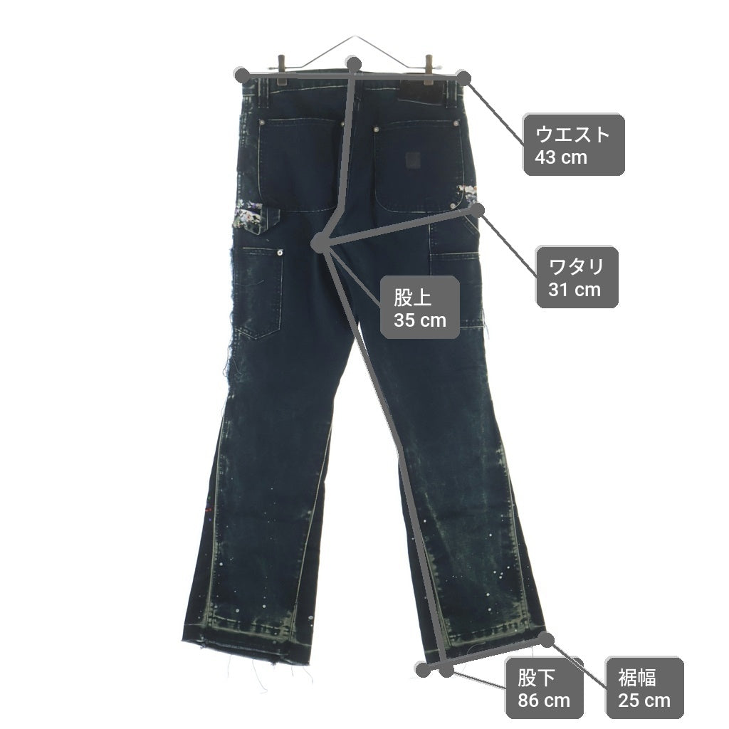 GALLERY DEPT.(ギャラリーデプト) CARPENTER FLARE ペイント加工 カーペンター フレアパンツ ダークグリーン