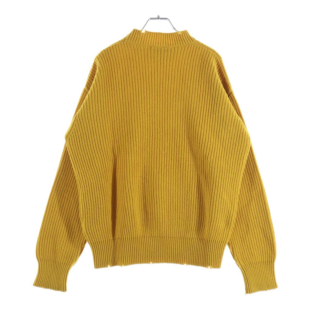 MSGM(エムエスジーエム) ウール混 長袖モックネックニットセーター イエロー 2540MM137