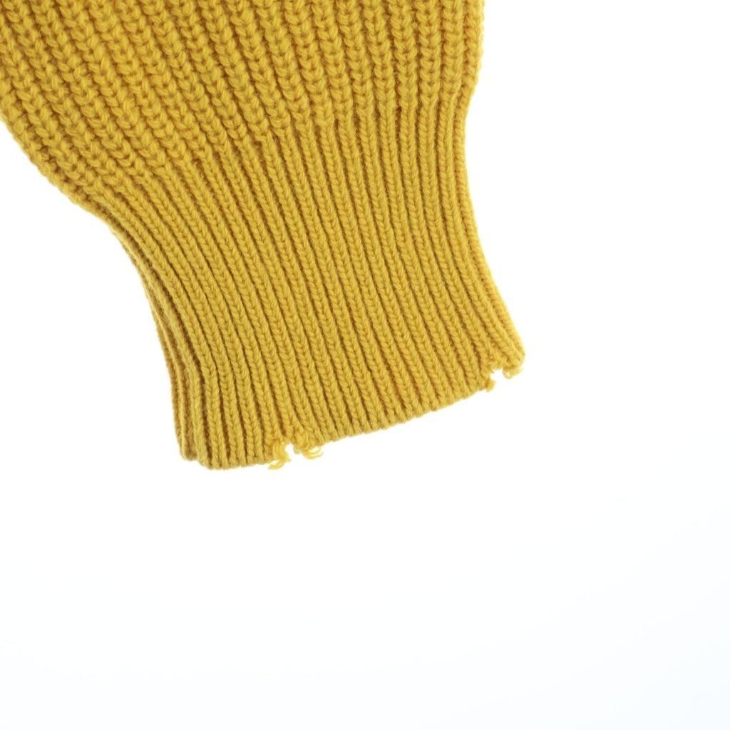 MSGM(エムエスジーエム) ウール混 長袖モックネックニットセーター イエロー 2540MM137