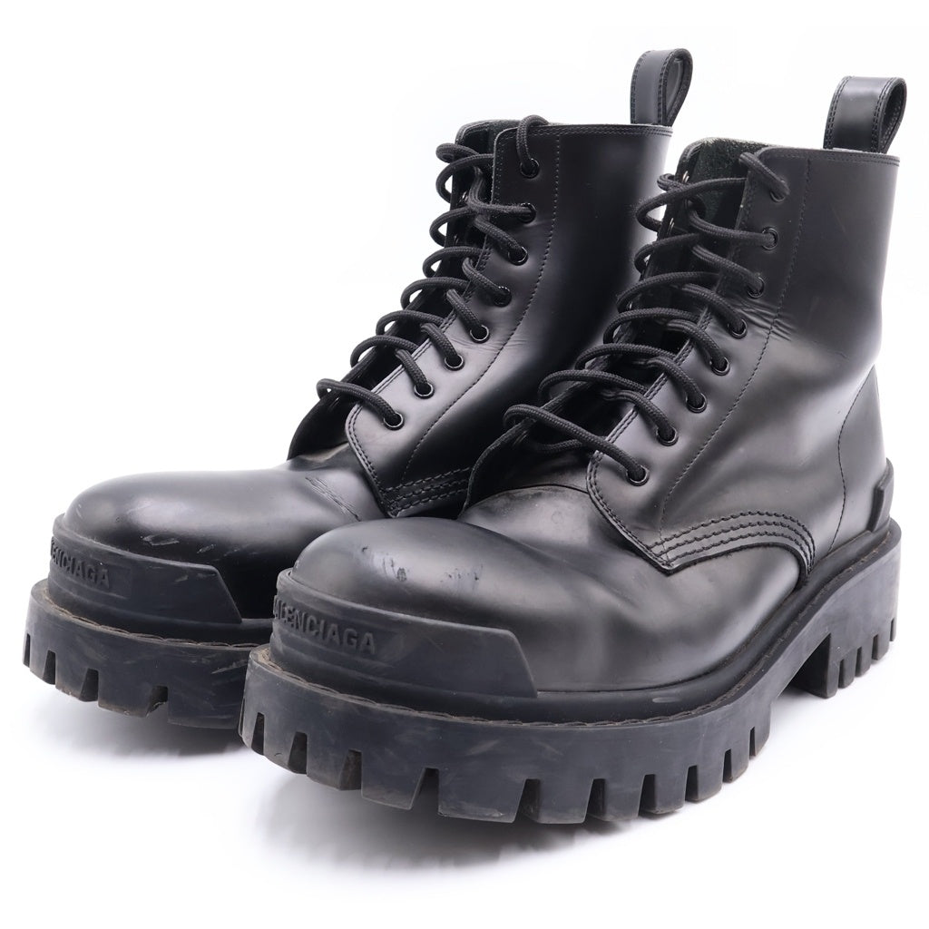 BALENCIAGA(バレンシアガ) Strike Boots ストライクブーツ レースアップ レザーハイカットブーツ ブラック 589338