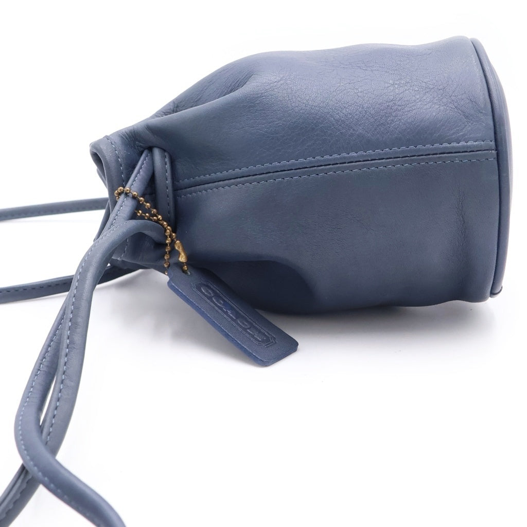 COACH(コーチ) OLD オールド ミニ レザー 巾着バッグ ブルー 4144 レディース