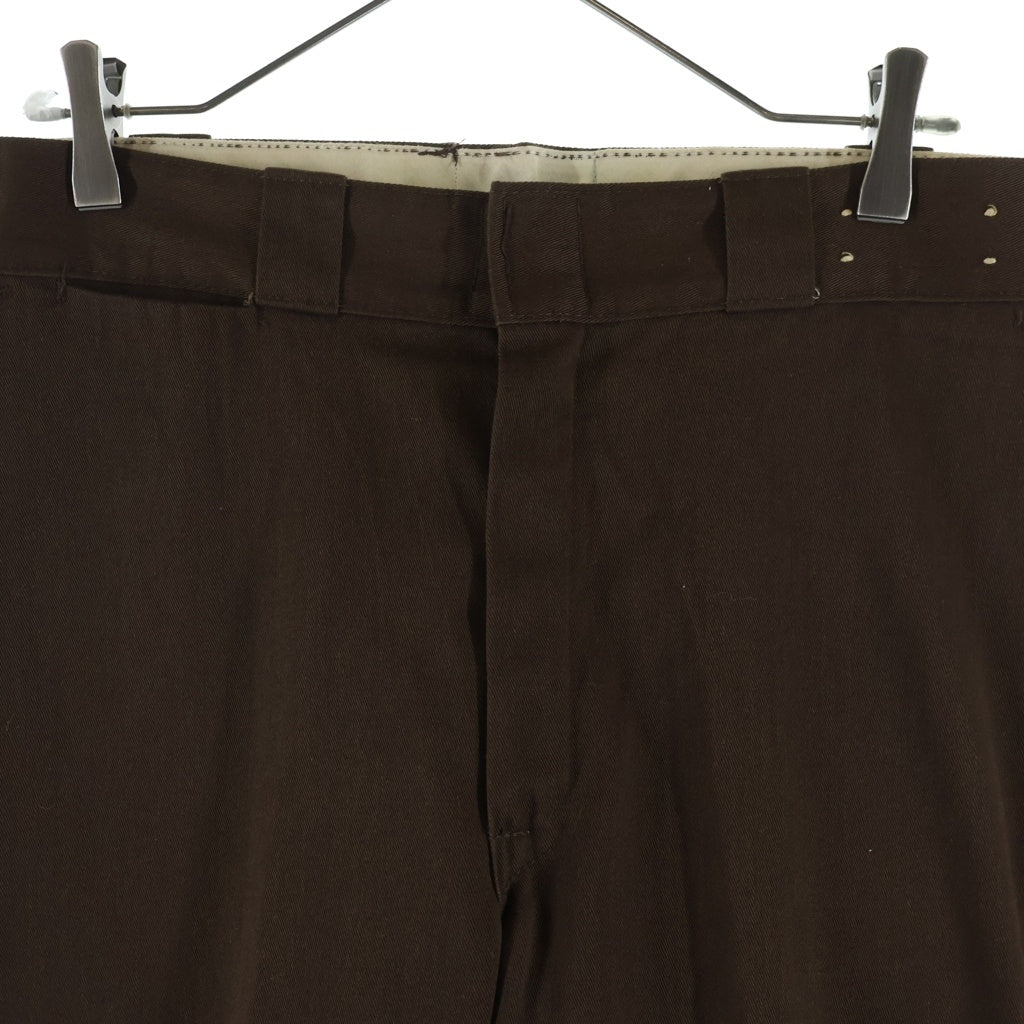 Dickies(ディッキーズ) 60-70S VINTAGE 874 USA製 ヴィンテージ プリント赤 チビタグ 棒TALON ジップフライ ワークパンツ ブラウン