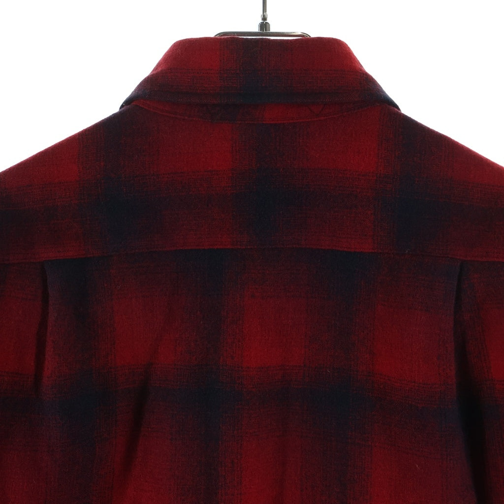PENDLETON(ペンドルトン) 70S VINTAGE ヴィンテージ USA製 オンブレチェック ウールフランネル 長袖シャツ レッド