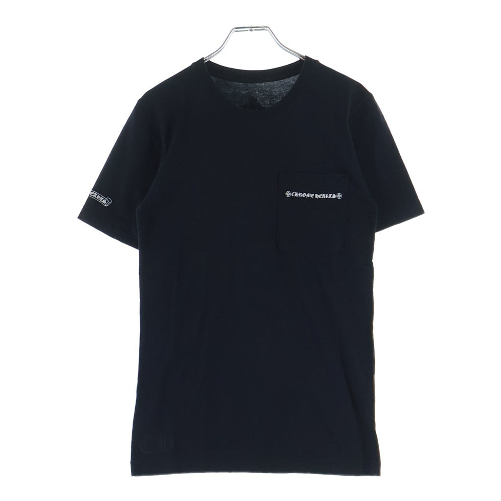 CHROME HEARTS(クロムハーツ) Cemetery Cross Tire Track Tee バックセメタリークロス タイヤトラック プリントTシャツ 半袖カットソー ブラック