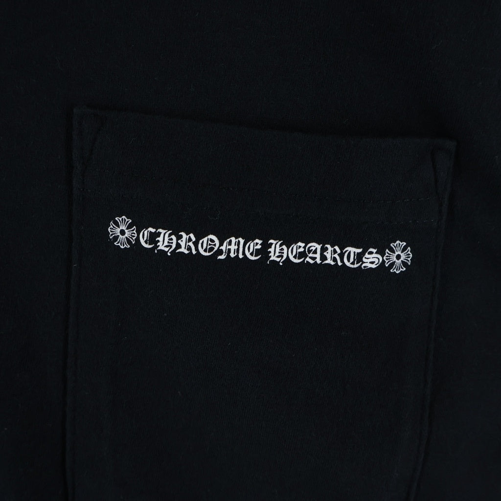 CHROME HEARTS(クロムハーツ) Cemetery Cross Tire Track Tee バックセメタリークロス タイヤトラック プリントTシャツ 半袖カットソー ブラック
