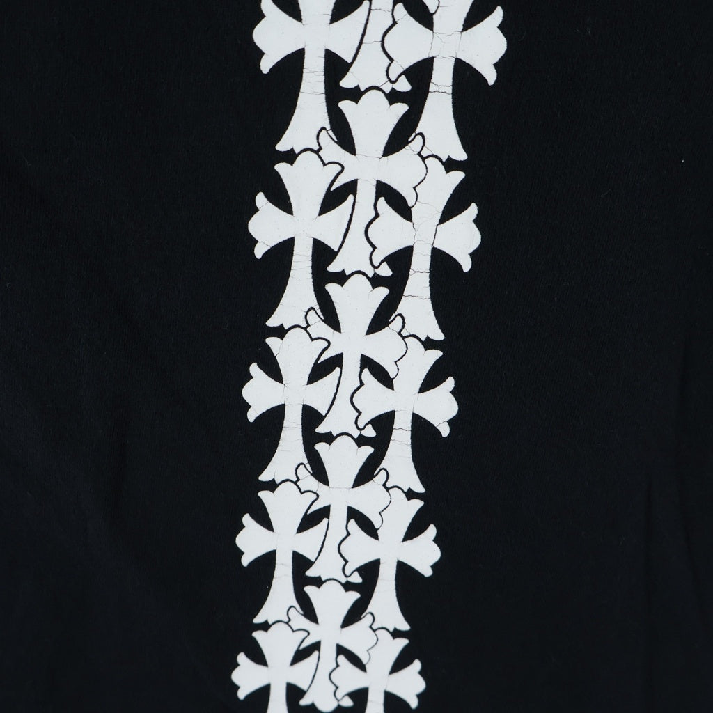 CHROME HEARTS(クロムハーツ) Cemetery Cross Tire Track Tee バックセメタリークロス タイヤトラック プリントTシャツ 半袖カットソー ブラック