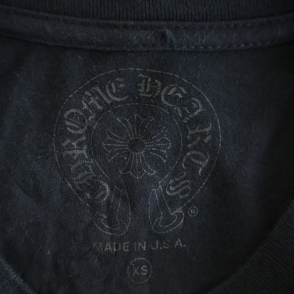 CHROME HEARTS(クロムハーツ) Cemetery Cross Tire Track Tee バックセメタリークロス タイヤトラック プリントTシャツ 半袖カットソー ブラック