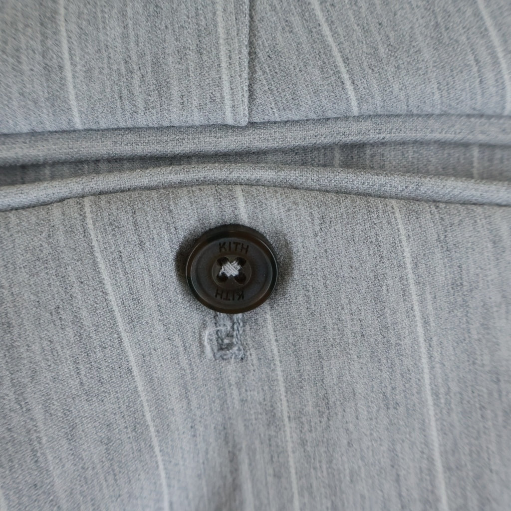 KITH(キス) Pinstripe Eli Pleated Trouser ピンストライプ レーヨン混 トラウザーパンツ スラックス グレー