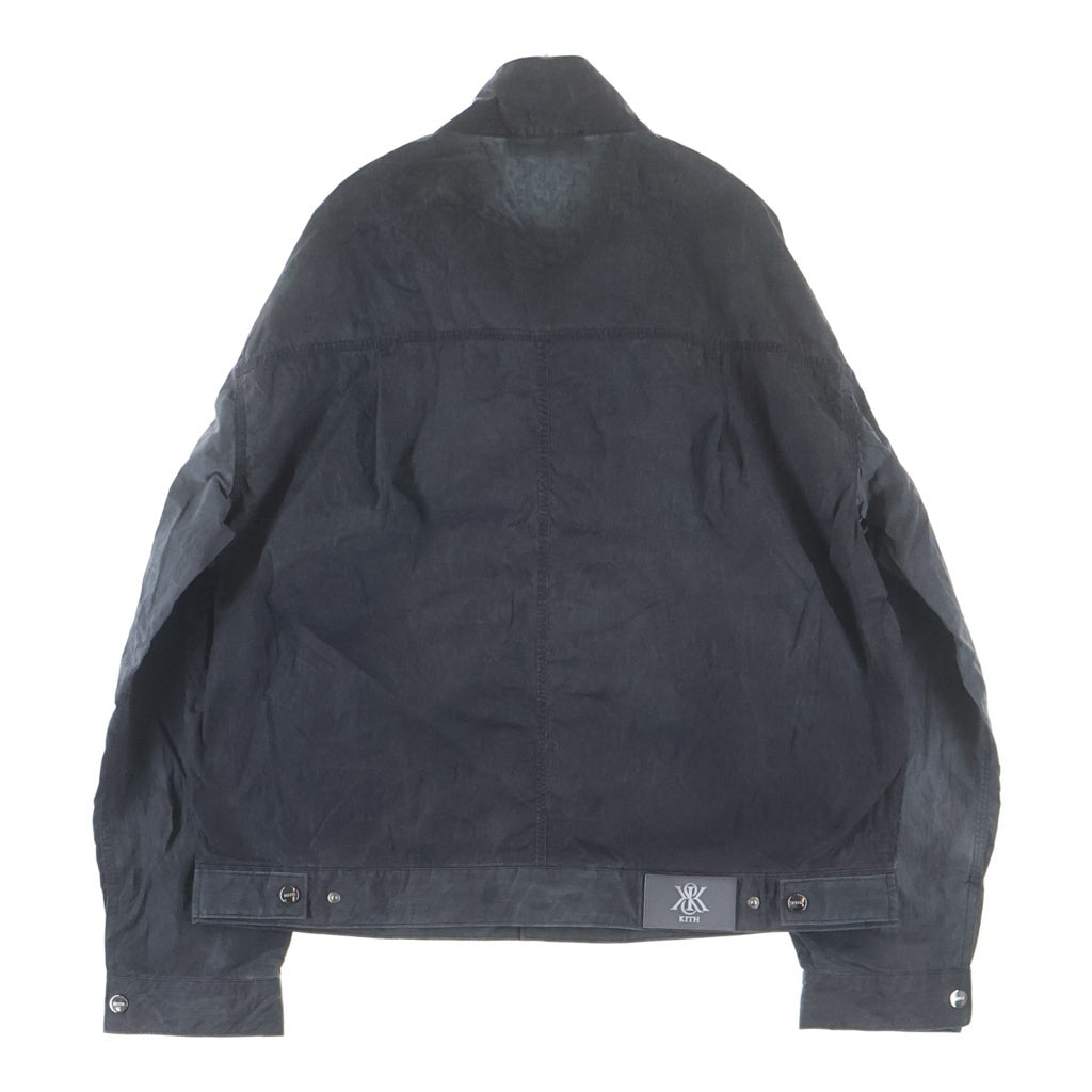 KITH(キス) Garment Dyed Wrinkle Nylon Alonzo Tech Jacket ガーメントダイ スナップボタン スタンドカラー ナイロンテックジャケット グレー