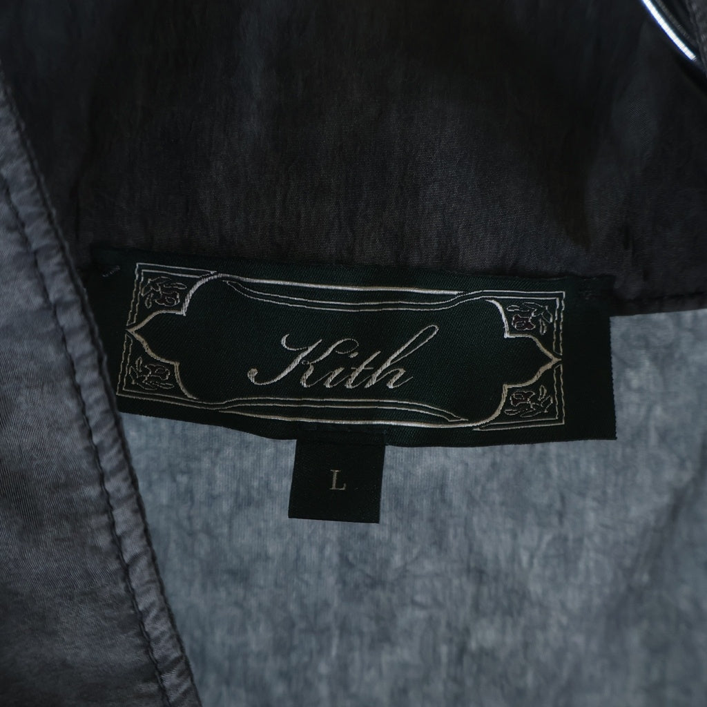 KITH(キス) Garment Dyed Wrinkle Nylon Alonzo Tech Jacket ガーメントダイ スナップボタン スタンドカラー ナイロンテックジャケット グレー