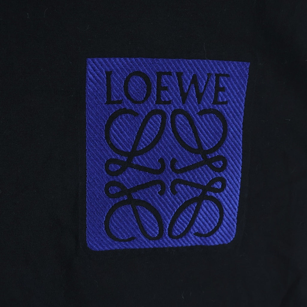 LOEWE(ロエベ) フロントアナグラムワッペン クルーネック半袖Tシャツ カットソー ブラック H526Y22XAT