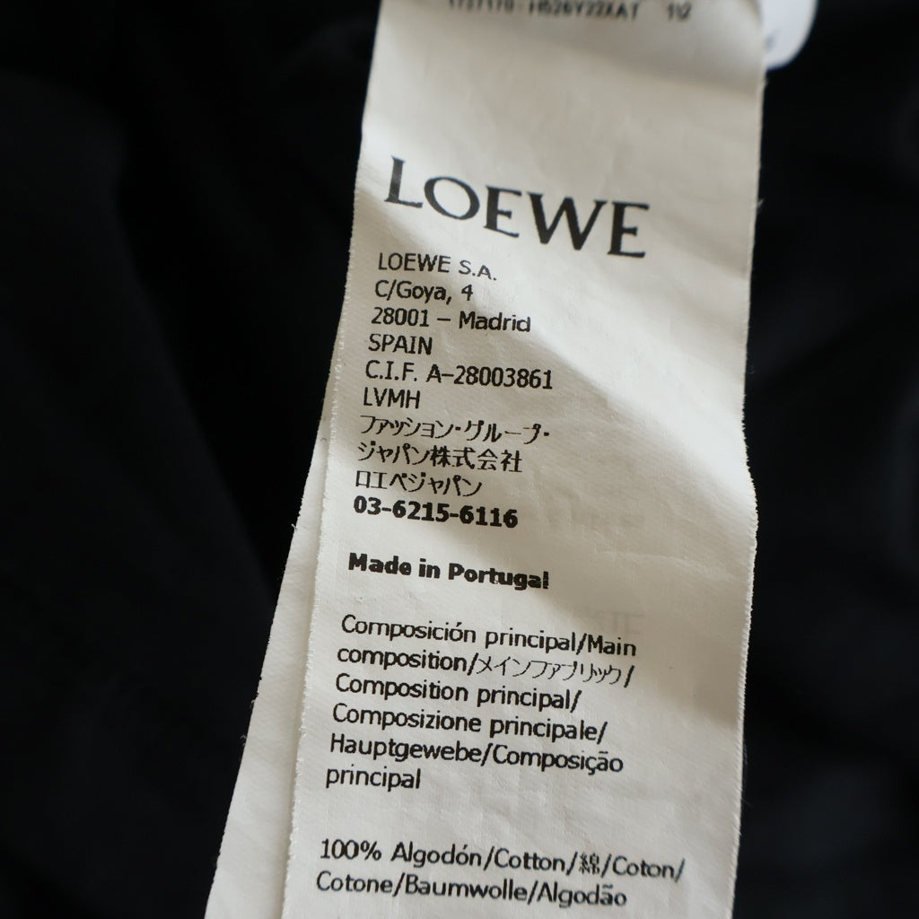 LOEWE(ロエベ) フロントアナグラムワッペン クルーネック半袖Tシャツ カットソー ブラック H526Y22XAT