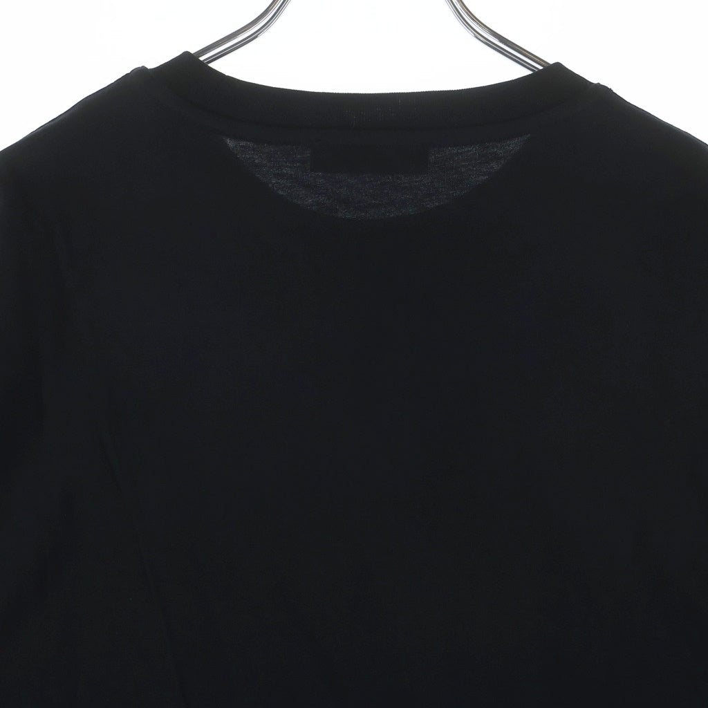 VERSACE(ヴェルサーチ) フロントロゴプリント クルーネック半袖Tシャツ カットソー ブラック 1014427 1A16040