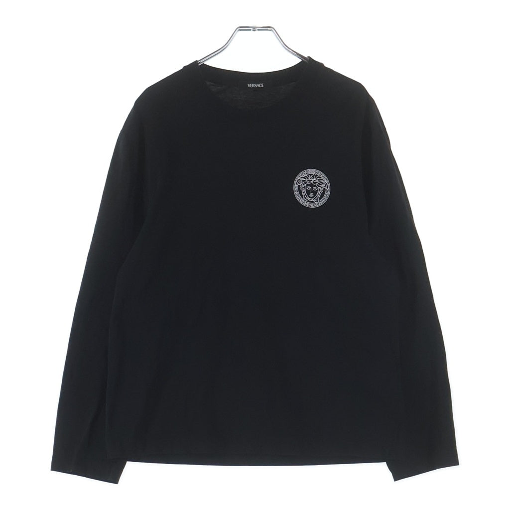 VERSACE ヴェルサーチ　カットソー VERSACE(ヴェルサーチ) バックロゴプリント クルーネック長袖Tシャツ