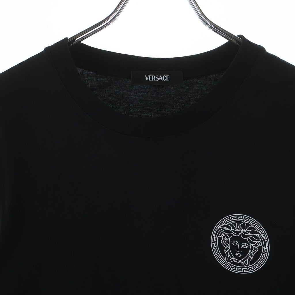 VERSACE(ヴェルサーチ) バックロゴプリント クルーネック長袖Tシャツ