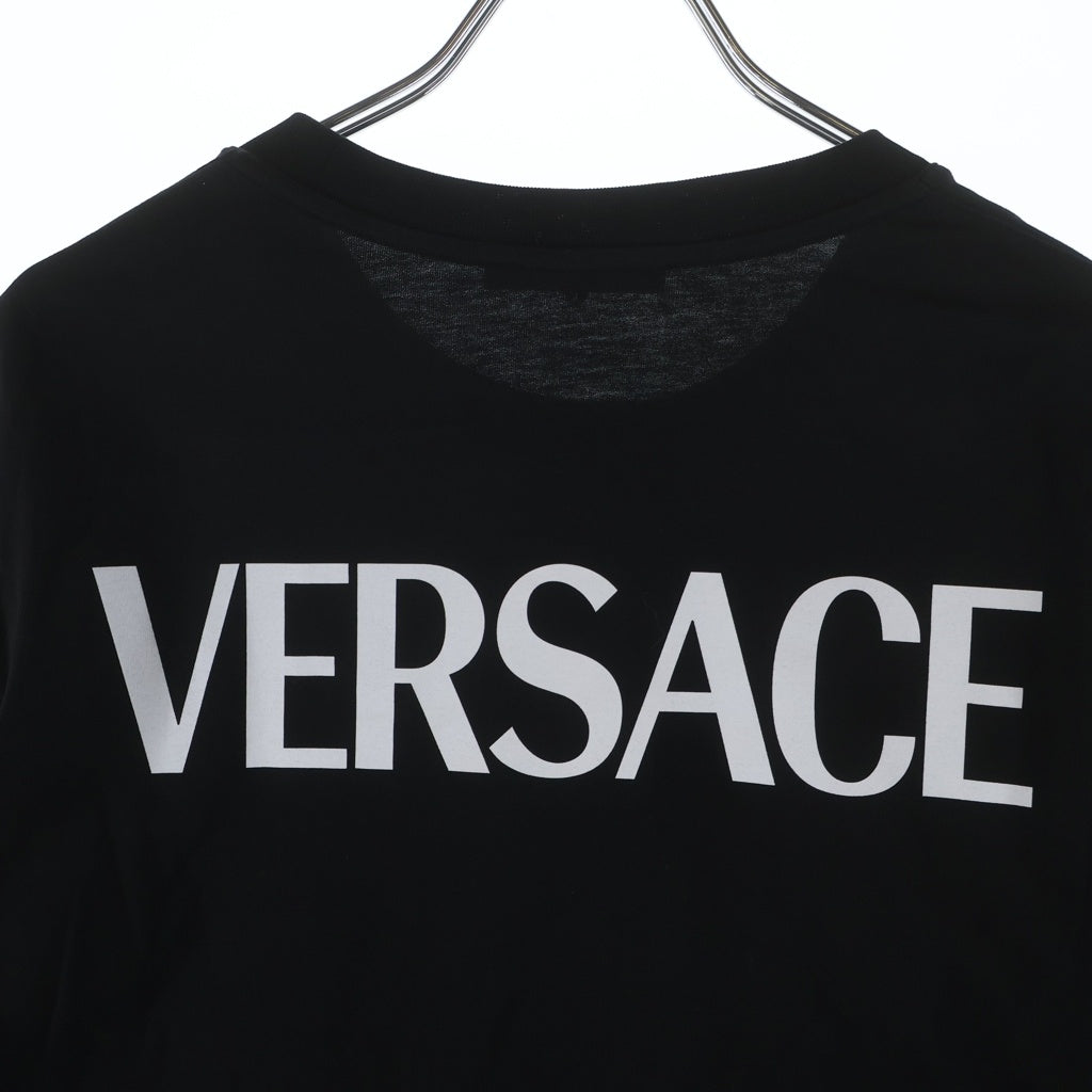 VERSACE(ヴェルサーチ) バックロゴプリント クルーネック長袖Tシャツ