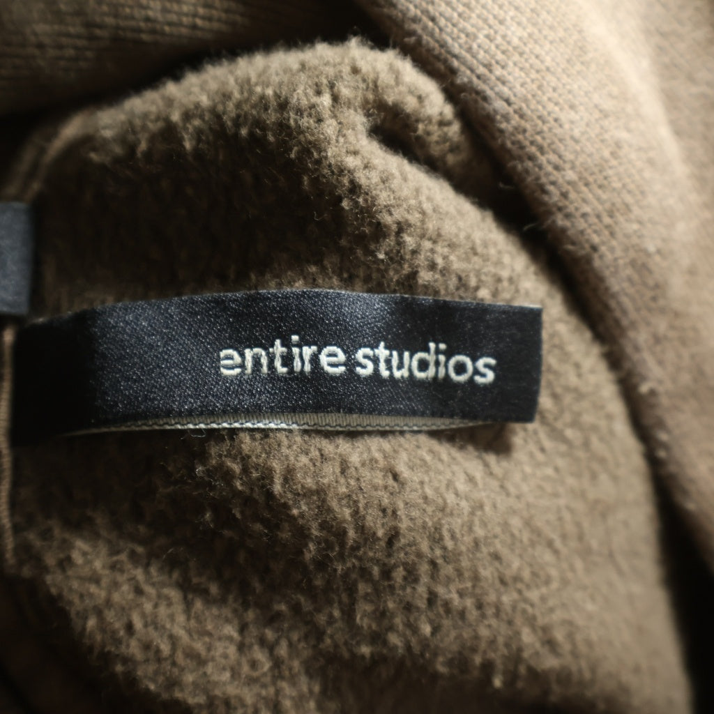 entire studios(エンタイア スタジオ) HEAVY HOOD ヘビーウェイト ボックス プルオーバーフーディー パーカー ブラウン ES2125 PO065