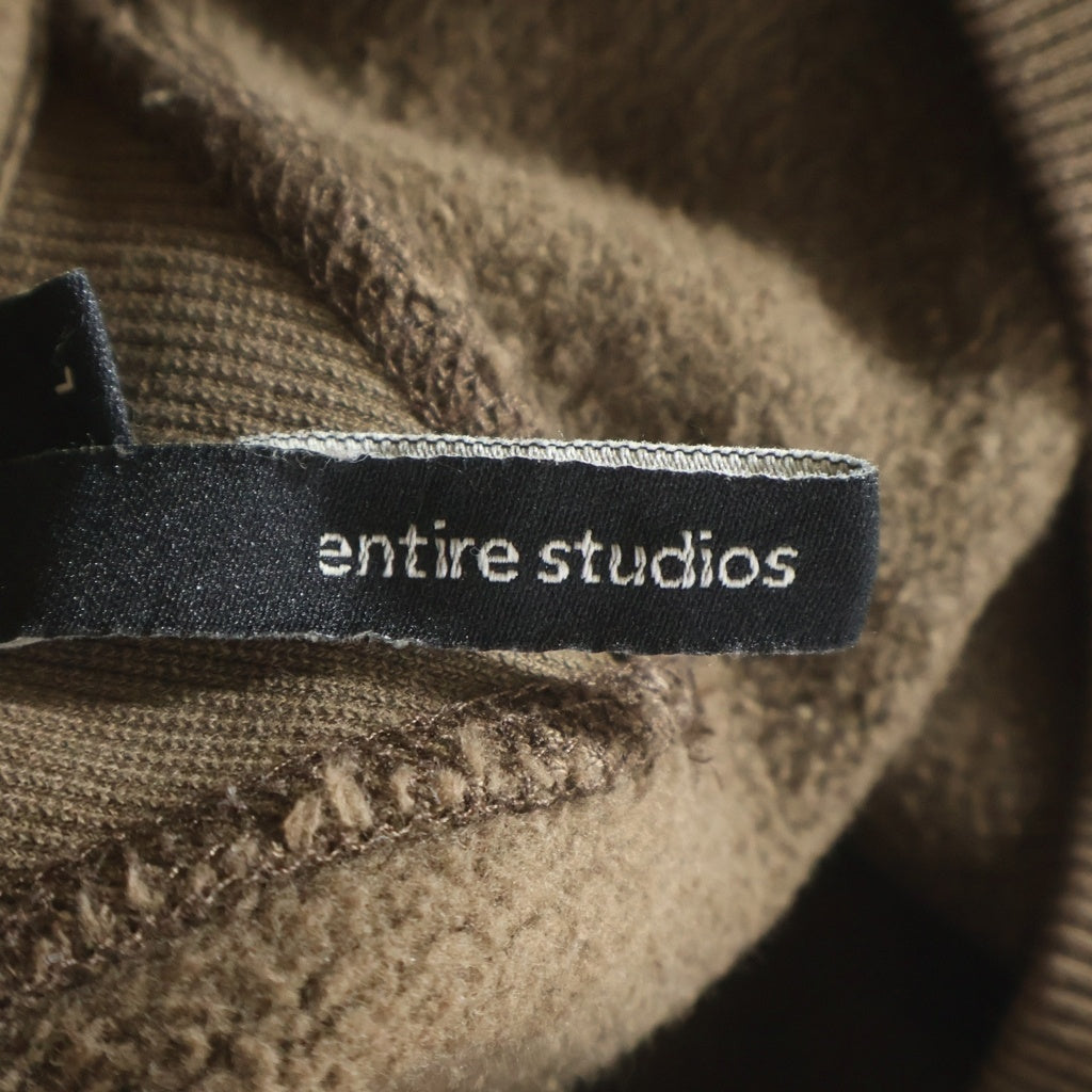entire studios エンタイア スタジオ BOX CREW WASH ボックス ウォッシュ クロップド クルーネックスウェットシャツ トレーナー ブラウン ES2126 PO0170 entire studios(エンタイア スタジオ) BOX CREW WASH ボックス