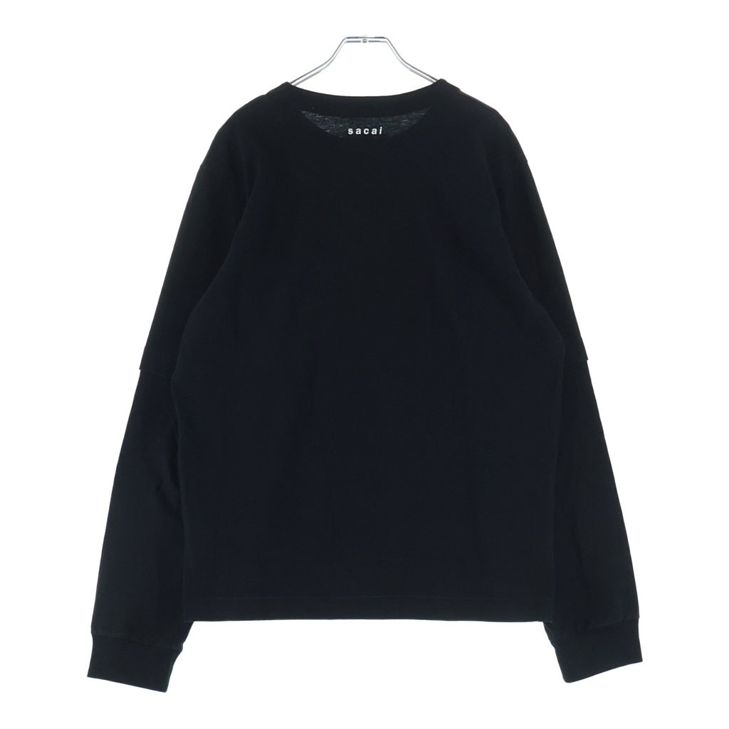 SACAI KAWS エディション ブラック ロング スリーブ T シャツ KAWS