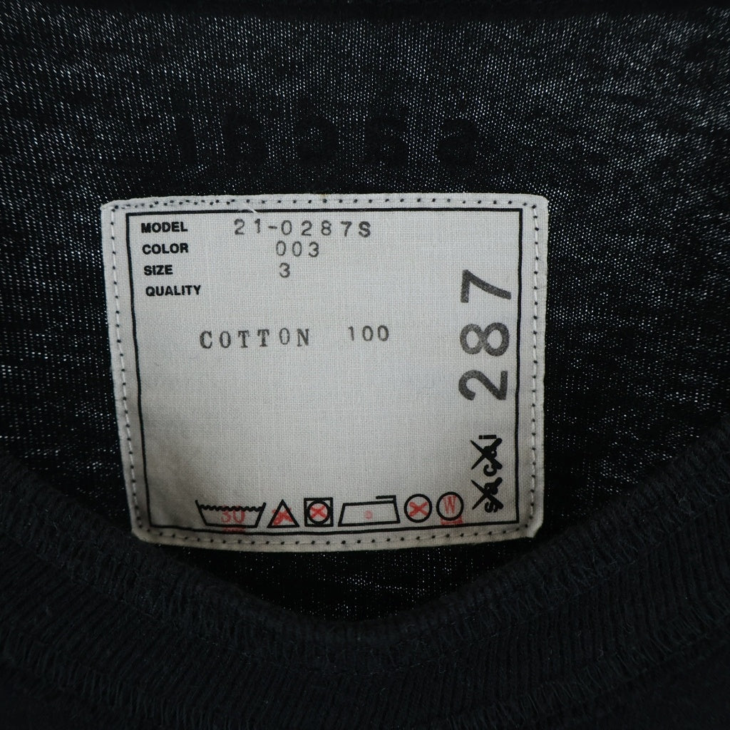 Sacai(サカイ) 21SS ×KAWS Flock Print Long Sleeve T-Shirt カウズ フロックプリント レイヤード クルーネック長袖Tシャツ カットソー ブラック 21-0287S