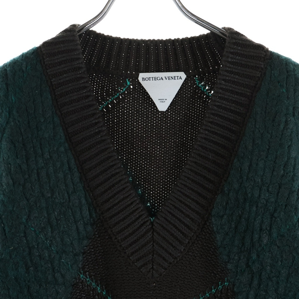 BOTTEGA VENETA(ボッテガヴェネタ) アーガイル柄 Vネック モヘヤ混