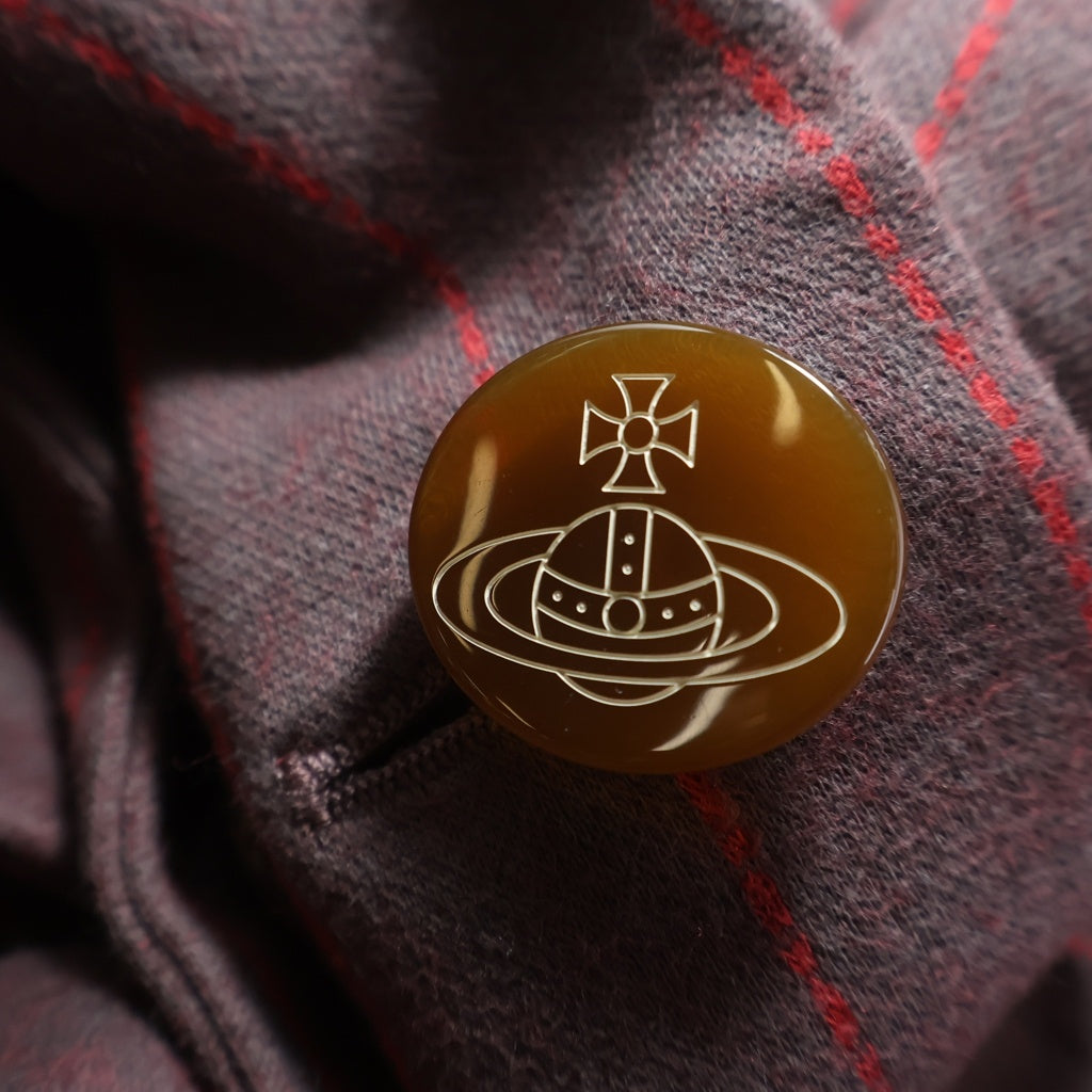 Vivienne Westwood Red Label(ヴィヴィアンウエストウッドレッドレーベル) ピンストライプ 変形クロップドウールジャケット レッド 16-01-432007 レディース