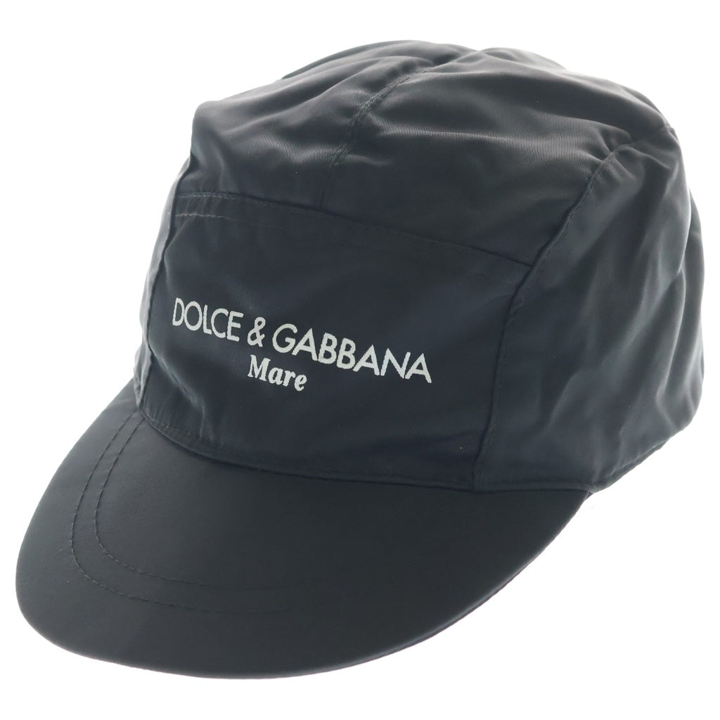 DOLCE & GABBANA(ドルチェアンドガッバーナ) 90S VINTAGE MARE LOGO NYLON CAP ヴィンテージ ロゴプリント ナイロンキャップ 帽子 ブラック