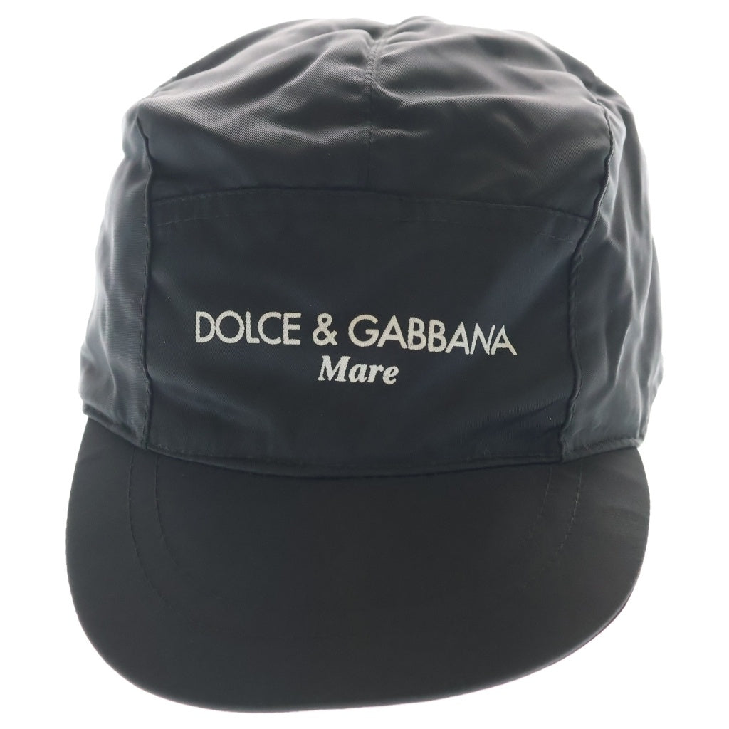 DOLCE & GABBANA(ドルチェアンドガッバーナ) 90S VINTAGE MARE LOGO NYLON CAP ヴィンテージ ロゴプリント ナイロンキャップ 帽子 ブラック