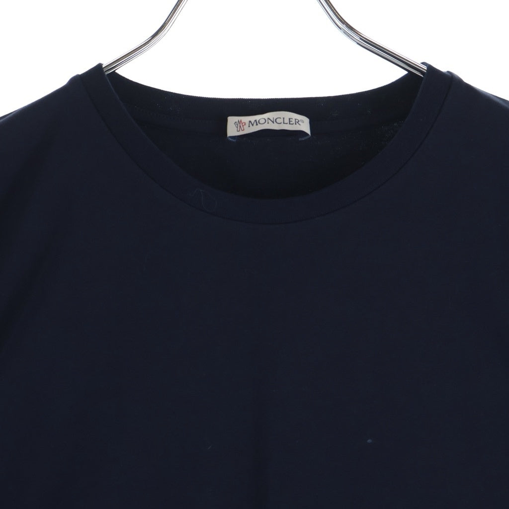 MONCLER(モンクレール) 18SS MAGLIA T-SHIRT 袖ロゴワッペン刺繍 フリル 半袖Tシャツ クルーネックカットソー レディース キッズ ネイビー D19548066705 8790A