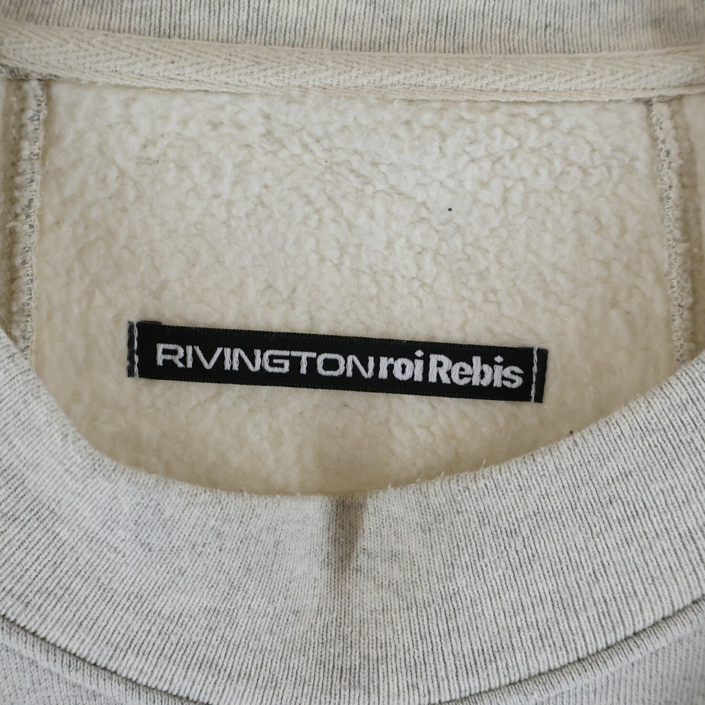 RRR123 RIVINGTON roi Rebis(リヴィントンロイレビス) METANOIA USO CVA SWEATSHIRT メタノイア ウソ シーブイエー ロゴデザイン アームプリント クルーネックスウェットトレーナー グレー