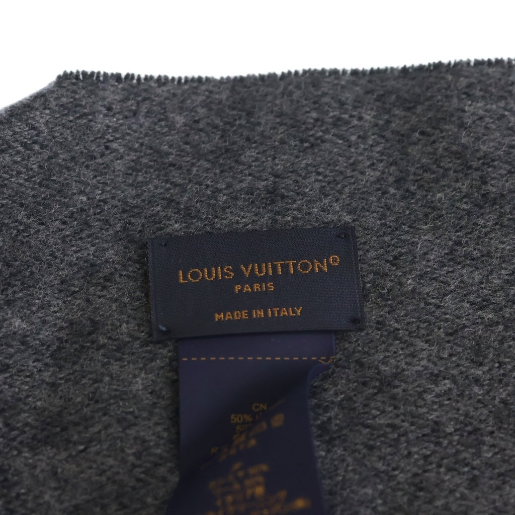 LOUIS VUITTON(ルイヴィトン) エシャルプ モノグラム グラディエント フリンジマフラー ストール ブラック M71607