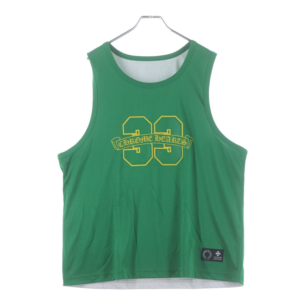 CHROME HEARTS(クロムハーツ) MESH WARM UP JERSEY メッシュウォームアップジャージー CHロゴプリント タンクトップ グリーン/ホワイト
