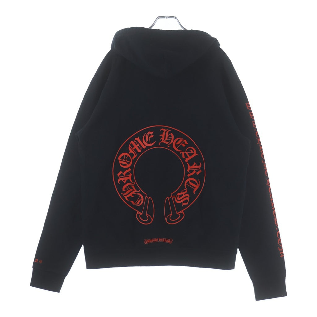 CHROME HEARTS(クロムハーツ) HORSESHOE PULLOVER HOODIE ホースシュー オンライン限定 プルオーバーフーディー パーカー ブラック/レッド