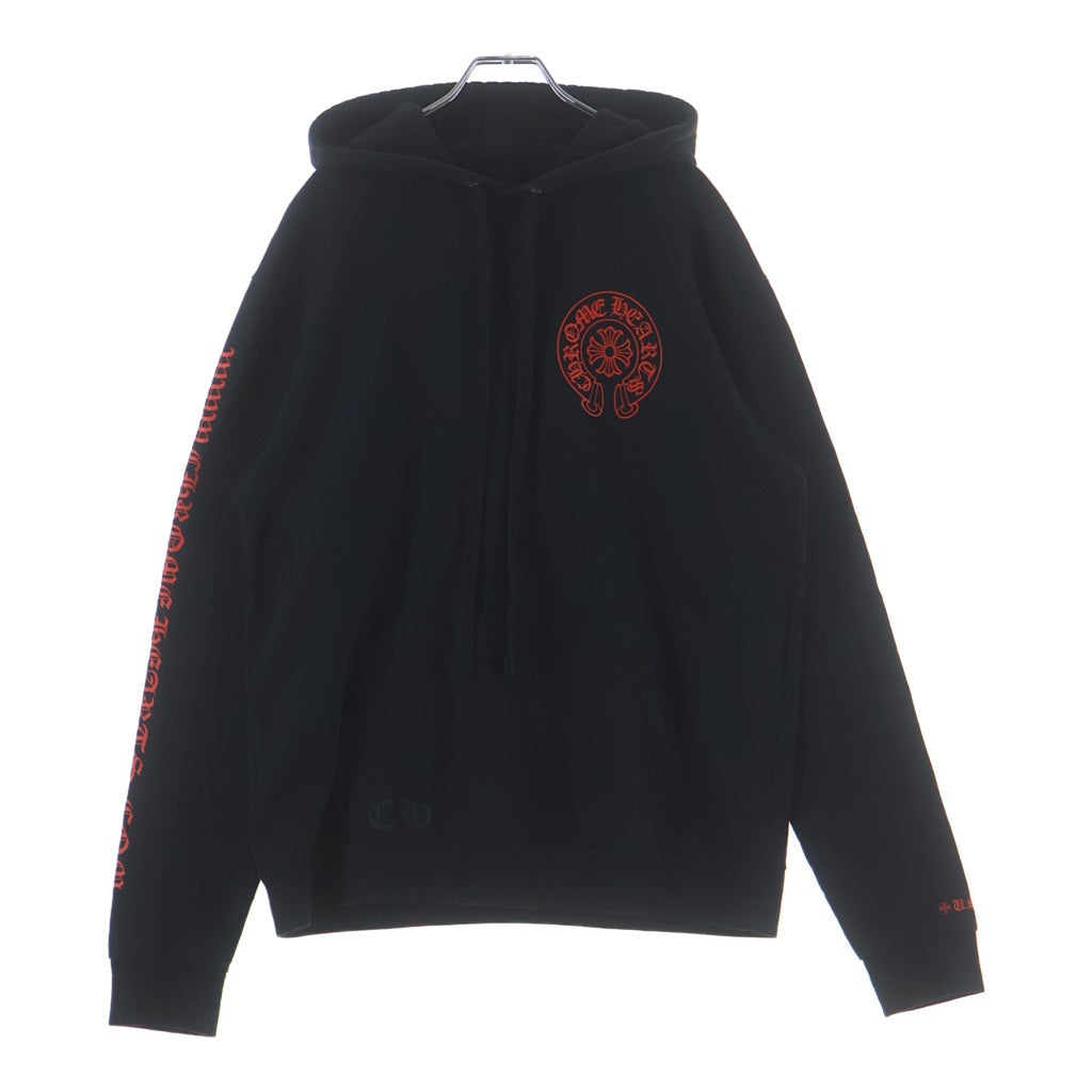 CHROME HEARTS(クロムハーツ) HORSESHOE PULLOVER HOODIE ホースシュー オンライン限定 プルオーバーフーディー パーカー ブラック/レッド