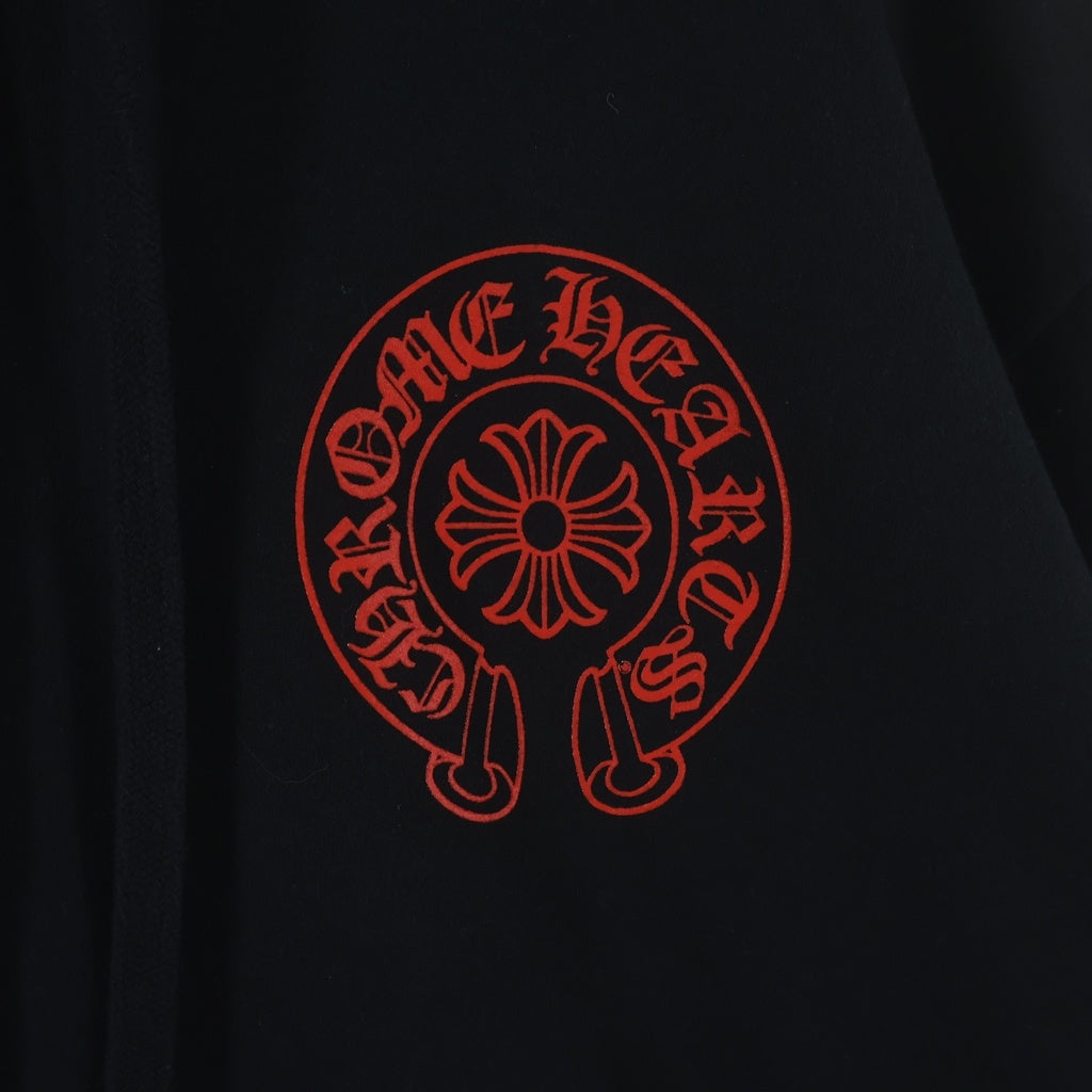 CHROME HEARTS(クロムハーツ) HORSESHOE PULLOVER HOODIE ホースシュー オンライン限定 プルオーバーフーディー パーカー ブラック/レッド