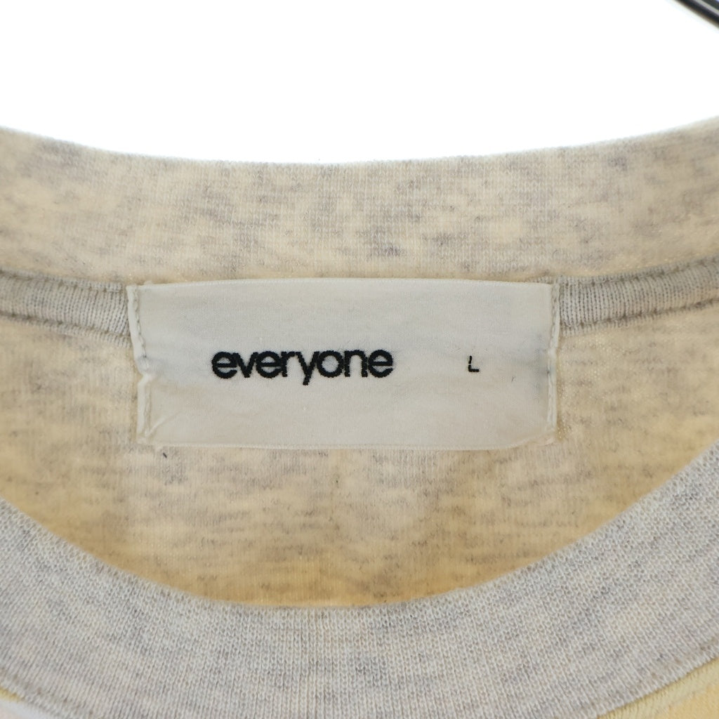 everyone(エブリワン) 25SS MULTI BORDER SHORT SLEEVE TEE マルチ ボーダー クルーネック半袖Tシャツ カットソー グレー/ネイビー/ベージュ EV25-CS43