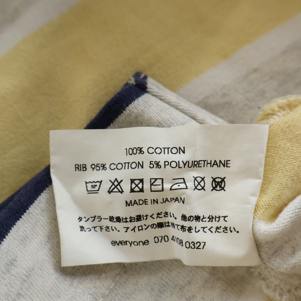 everyone(エブリワン) 25SS MULTI BORDER SHORT SLEEVE TEE マルチ ボーダー クルーネック半袖Tシャツ カットソー グレー/ネイビー/ベージュ EV25-CS43