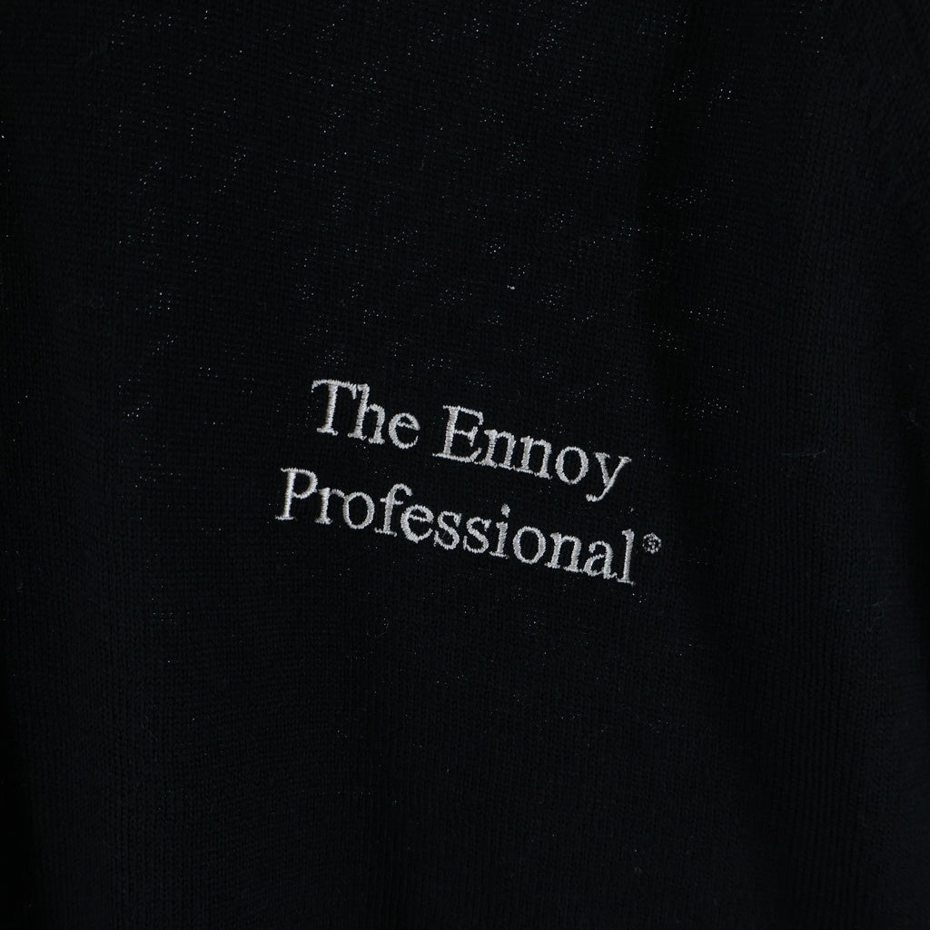 The Ennoy Professional(エンノイプロフェッショナル) 25AW MERINO WOOL SWEATER メリノ ウール モックネックニットセーター ブラック AW25BRENKT01UM