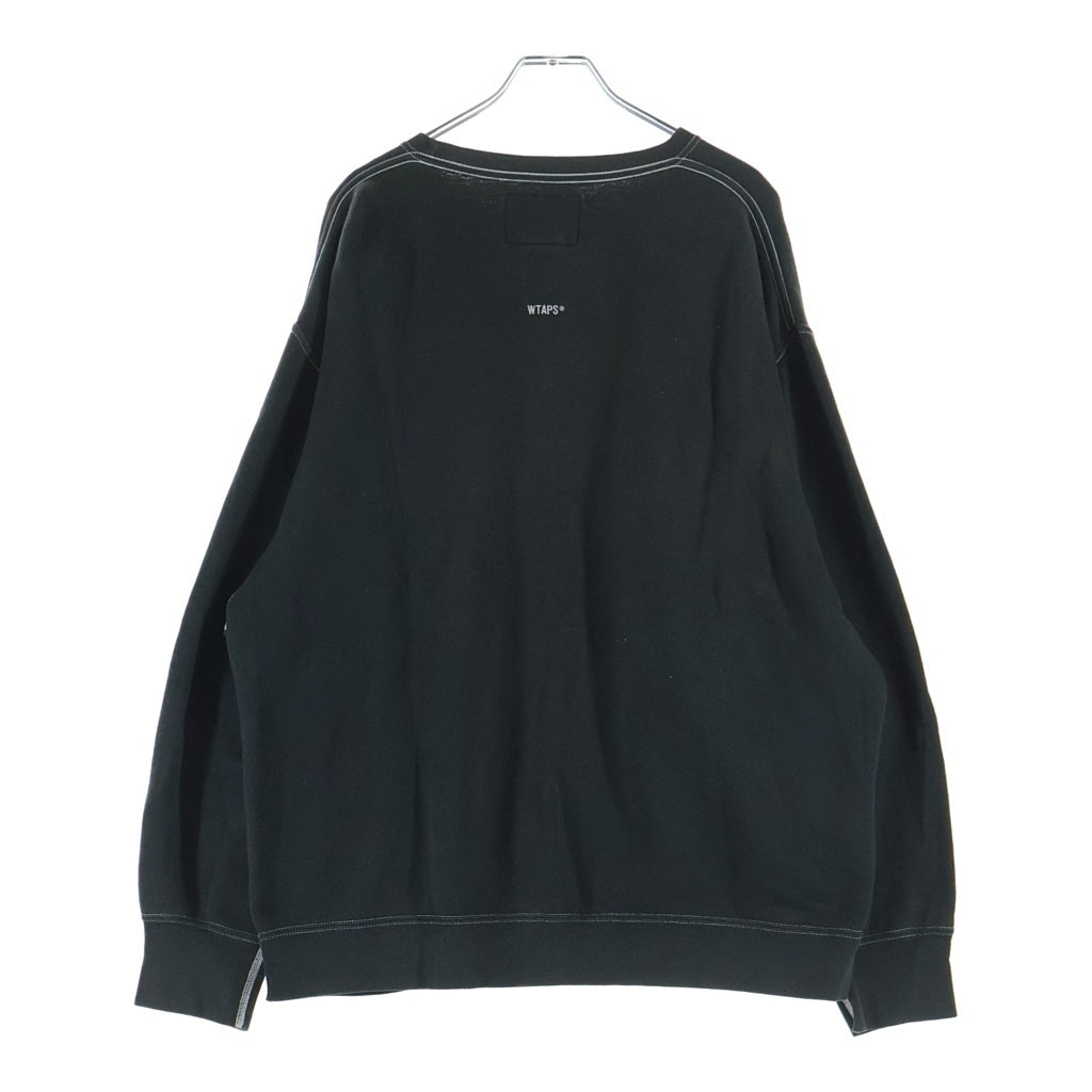 WTAPS(ダブルタップス) 21AW CREW NECK ロゴパッチ クルーネックスウェットトレーナー ブラック 212ATDT-CSM24