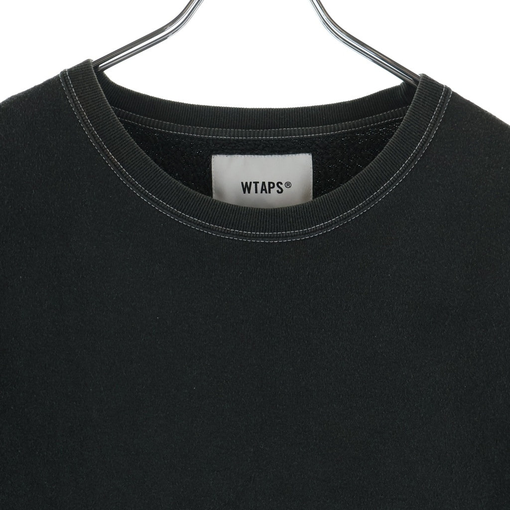 WTAPS(ダブルタップス) 21AW CREW NECK ロゴパッチ クルーネックスウェットトレーナー ブラック 212ATDT-CSM24