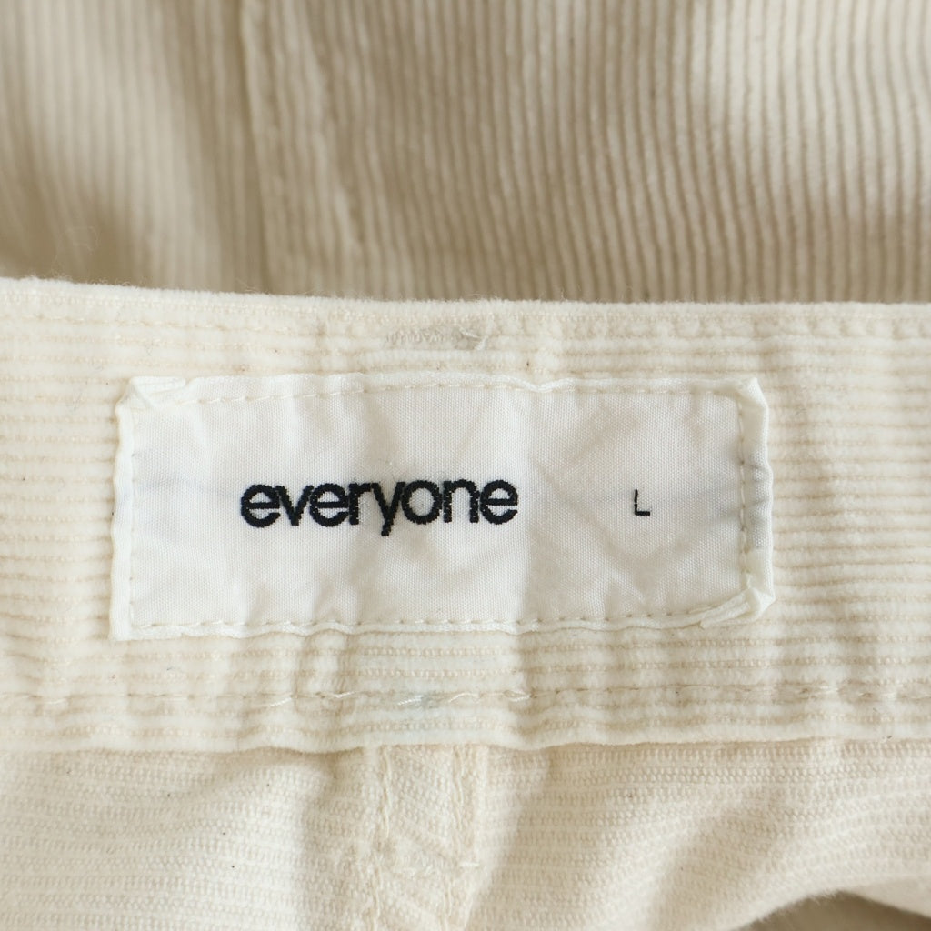 everyone(エブリワン) WIDE STRAIGHT CORDUROY TROUSERS ワイド ストレート コーデュロイパンツ ホワイト EV25-PT41