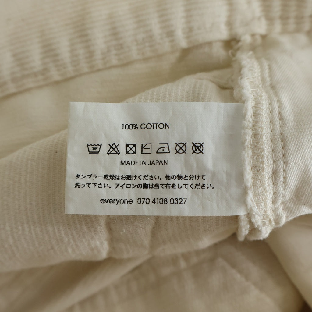 everyone(エブリワン) WIDE STRAIGHT CORDUROY TROUSERS ワイド ストレート コーデュロイパンツ ホワイト EV25-PT41