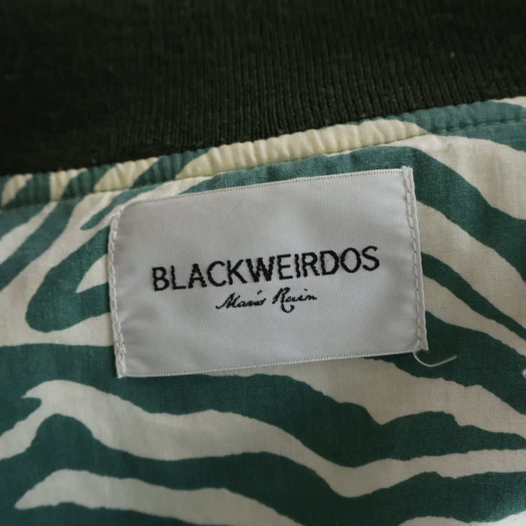 BLACK WEIRDOS(ブラックウィドー) 17AW MA-1 JACKET リバーシブル バックワッペン刺繍 ジップアップフライトジャケット カーキ/グリーン 17AW-JK02